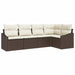 Tuinbankenset 5 st Bruin en wit poly rattan
