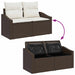 Tuinbankenset 5 st Bruin en wit poly rattan
