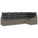 Tuinbankenset 5 st Grijs poly rattan