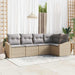 Tuinbankenset 5 st Beige en Licht Grijs poly rattan