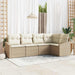 Tuinbankenset 5 st Beige en Wit poly rattan