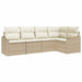 Tuinbankenset 5 st Beige en Wit poly rattan
