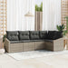 Tuinbankenset 5 st Lichtgrijs poly rattan