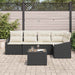 Tuinbankenset 6 st Bruin en Crème poly rattan