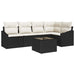 Tuinbankenset 6 st Bruin en Crème poly rattan