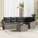 Tuinbankenset 6 st Lichtgrijs poly rattan