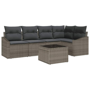Tuinbankenset 6 st Lichtgrijs poly rattan