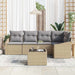 Tuinbankenset 6 st Beige en Licht Grijs poly rattan