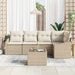 Tuinbankenset 6 st Beige en Crème poly rattan