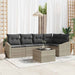 Tuinbankenset 6 st Lichtgrijs poly rattan
