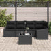 Tuinbankenset 6 st Zwart poly rattan