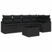 Tuinbankenset 6 st Zwart poly rattan