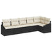 Tuinbankenset 6 st Zwart en Wit poly rattan