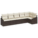 Tuinbankenset 6 st Bruin en wit poly rattan