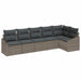 Tuinbankenset 6 st Grijs poly rattan