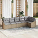 Tuinbankenset 6 st Beige en Licht Grijs poly rattan