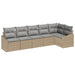 Tuinbankenset 6 st Beige en Licht Grijs poly rattan