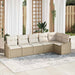 Tuinbankenset 6 st Beige en Wit poly rattan