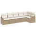 Tuinbankenset 6 st Beige en Wit poly rattan