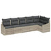 Tuinbankenset 6 st Lichtgrijs poly rattan