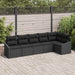 Tuinbankenset 6 st Zwart poly rattan