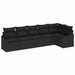 Tuinbankenset 6 st Zwart poly rattan