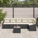 Tuinbankenset 7 st Bruin en Crème poly rattan