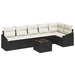 Tuinbankenset 7 st Bruin en Crème poly rattan