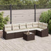 Tuinbankenset 7 st Bruin en Crème poly rattan