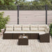 Tuinbankenset 7 st Bruin en Crème poly rattan