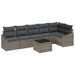 Tuinbankenset 7 st Lichtgrijs poly rattan