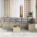 Tuinbankenset 7 st Beige en Licht Grijs poly rattan