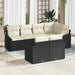 Tuinbankenset 7 st Zwart en Wit poly rattan