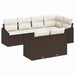 Tuinbankenset 7 st Bruin en wit poly rattan