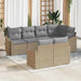 Tuinbankenset 7 st Beige en Licht Grijs poly rattan