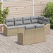 Tuinbankenset 7 st Beige en Licht Grijs poly rattan