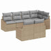 Tuinbankenset 7 st Beige en Licht Grijs poly rattan