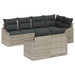 Tuinbankenset 7 st Lichtgrijs poly rattan