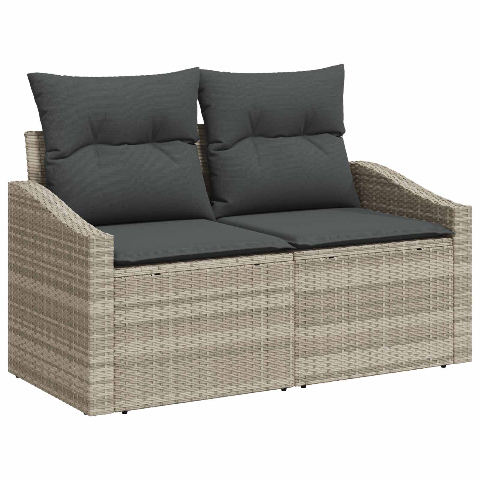 Tuinbankenset 7 st Lichtgrijs poly rattan