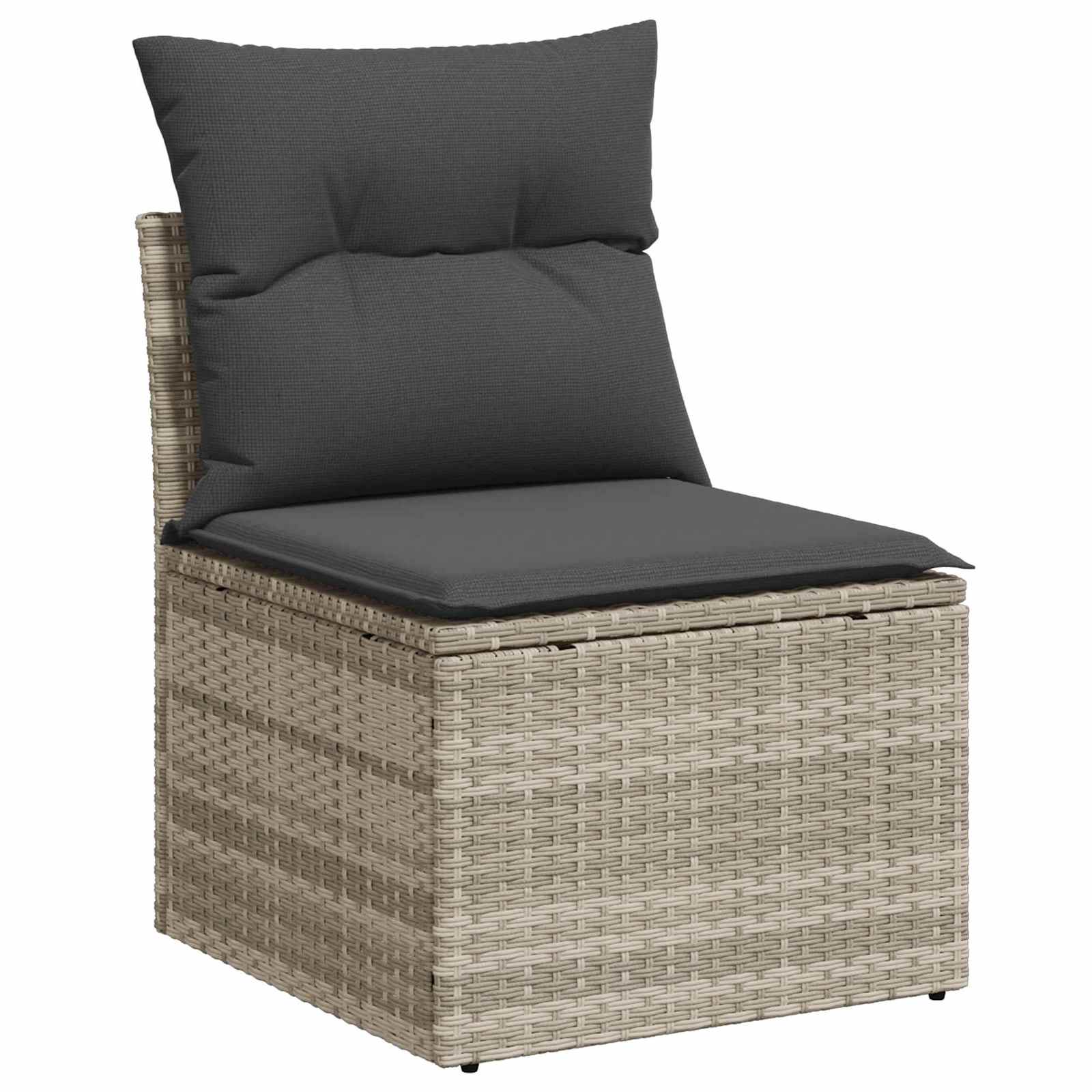Tuinbankenset 7 st Lichtgrijs poly rattan