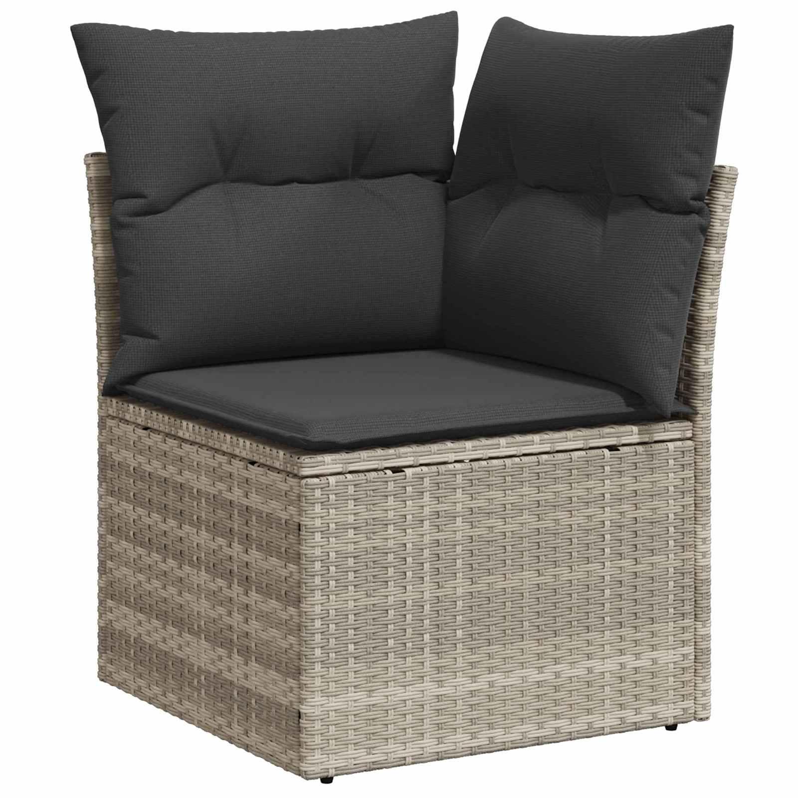 Tuinbankenset 7 st Lichtgrijs poly rattan