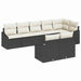 Tuinbankenset 8 st Zwart en Wit poly rattan