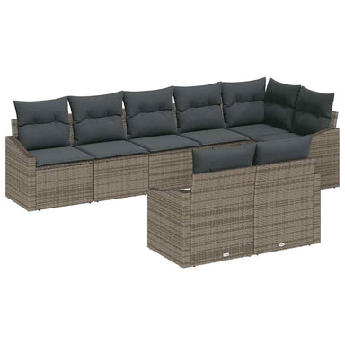 Tuinbankenset 8 st Grijs poly rattan