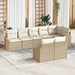 Tuinbankenset 8 st Beige en Wit poly rattan