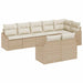 Tuinbankenset 8 st Beige en Wit poly rattan