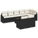 Tuinbankenset 9 st Bruin en Crème poly rattan