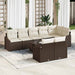 Tuinbankenset 9 st Bruin en Crème poly rattan