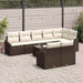 Tuinbankenset 9 st Bruin en Crème poly rattan