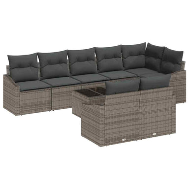 Tuinbankenset 9 st Lichtgrijs poly rattan