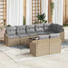 Tuinbankenset 9 st Beige en Licht Grijs poly rattan